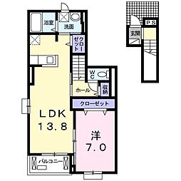 ステラメゾンウェスト 1LDKの間取図画像