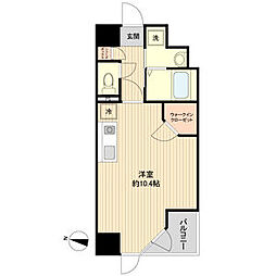 HF晩翠通レジデンス ワンルームの間取図画像