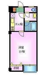 ラ・ビスタ丸の内 4階1Kの間取り