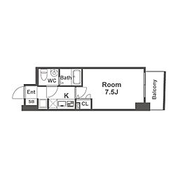 SERENiTE三宮 12階1Kの間取り