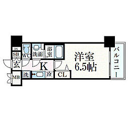 プレサンスNAGOYA本陣 11階1Kの間取り