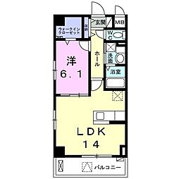 天神台ヒルズ 3階1LDKの間取り