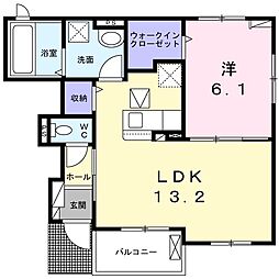 コンフォート長田2 1LDKの間取図画像