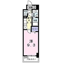 ハイド　マークス 6階1Kの間取り