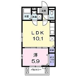 サニーヒル 1LDKの間取図画像