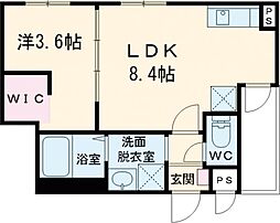 MOVE広本町SOUTH 1階1LDKの間取り