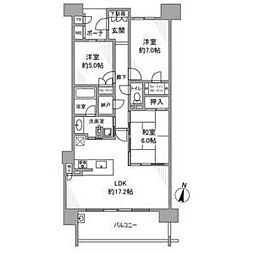 アリーナシティ東棟 3LDKの間取図画像