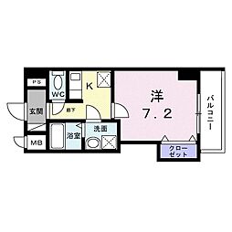 シエロ西竹の塚 1Kの間取図画像