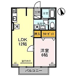 近鉄京都線 伊勢田駅 徒歩3分の賃貸アパート 2階1LDKの間取り