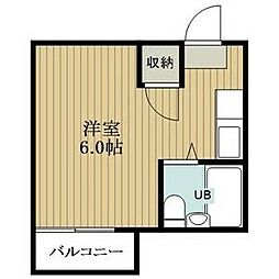 ユニバーサル島田 ワンルームの間取図画像