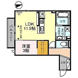 verjus（ヴェルジュ） 2階1LDKの間取り