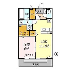 ターミナルパーク中新湊B 1LDKの間取図画像