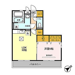 JR高崎線 熊谷駅 バス7分 円光（朝日バス）下車 徒歩5分の賃貸アパート 2階1LDKの間取り