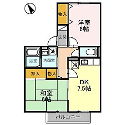 JR東海道・山陽本線 野洲駅 徒歩25分の賃貸アパート 2階2DKの間取り