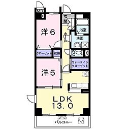 フォレストリバー 2LDKの間取図画像