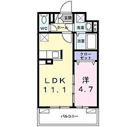 ネストージュ 1LDKの間取図画像