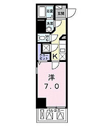 サンアイガーデン見沼代親水公園 1Kの間取図画像