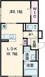 ブリランテ明石 1LDKの間取図画像