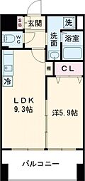 スプランドゥール新屋敷 1LDKの間取図画像