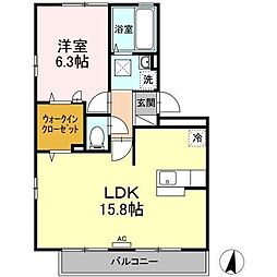 リビングタウン常盤公園2 1LDKの間取図画像
