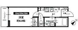MELDIA八千代台2 1Kの間取図画像