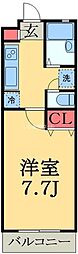 アンジェリーク 1Kの間取図画像