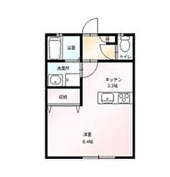 レジデンス竹富II 1階ワンルームの間取り