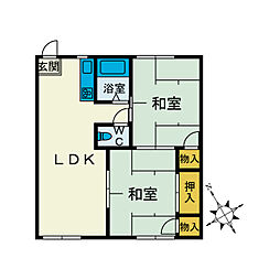 ラークハイツ 2LDKの間取図画像