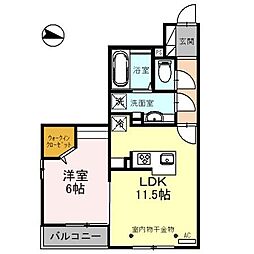 グラン・リード 1LDKの間取図画像