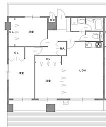 広島電鉄2系統 十日市町駅 徒歩4分の賃貸マンション 8階3LDKの間取り