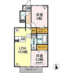 アルシオンB 2LDKの間取図画像
