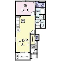 ソレイユ3番館 1LDKの間取図画像