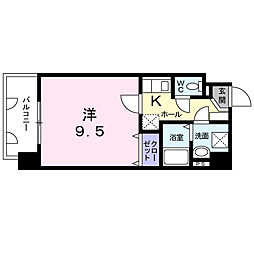 キャッスルメイト　新町 4階1Kの間取り