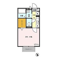 メゾン・ド・アブリコ 2階1Kの間取り