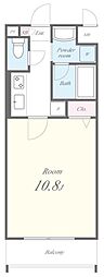 ルミナス都 1Kの間取図画像