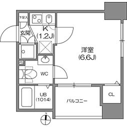 東京メトロ丸ノ内線 中野坂上駅 徒歩3分の賃貸マンション 7階1Kの間取り