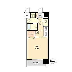 La　Douceur青葉小田原 7階1Kの間取り