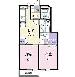 パークハマナカ 2DKの間取図画像