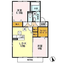 スカイコート大村（II・III）　III棟 1階2LDKの間取り