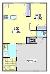 SUNHEART1 1LDKの間取図画像