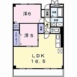 グランパス・オーク 2LDKの間取図画像