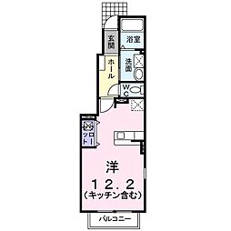 レ・グリードユー ワンルームの間取図画像