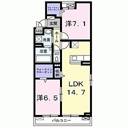 ウ・アルカディア 2LDKの間取図画像