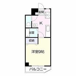 セ・ラ・セーヌ 3階1Kの間取り