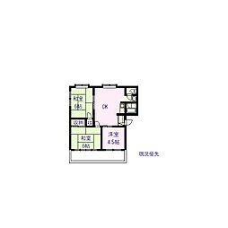 茂美寿荘パート2 3DKの間取図画像