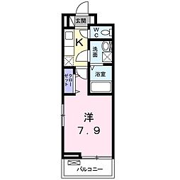 エルヴィータ1 1Kの間取図画像
