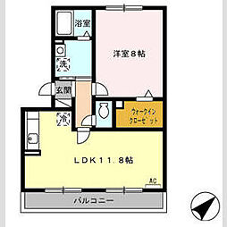 エクレール新栄B 1LDKの間取図画像