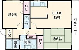 サンセリテ中町 401 4階2LDKの間取り