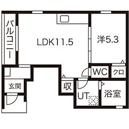 JR武蔵野線 東川口駅 徒歩6分の賃貸アパート 1階1LDKの間取り