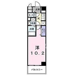 シティー柳町 3階1Kの間取り